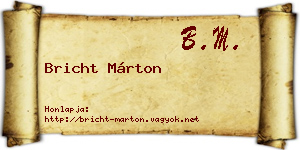 Bricht Márton névjegykártya